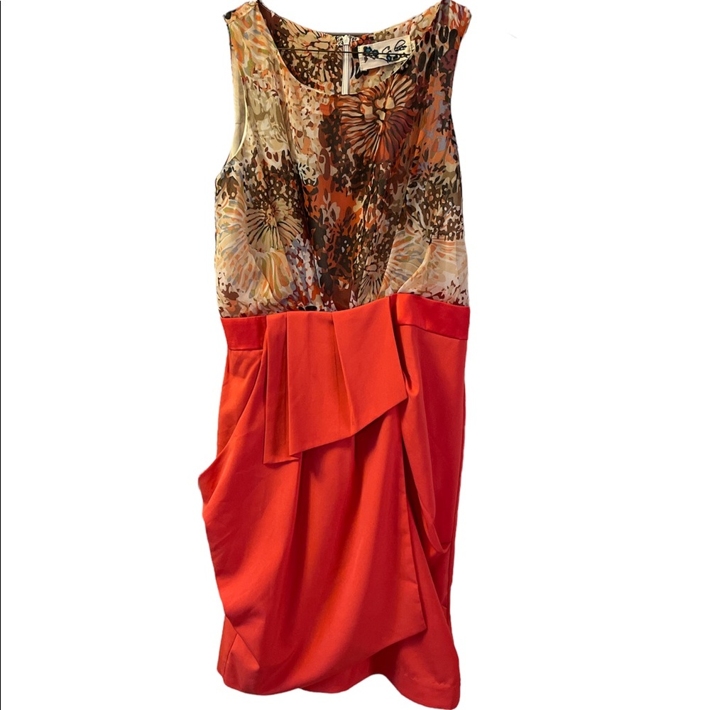 C. Luce Orange Brown Floral Boho Dress | Women’s Small
